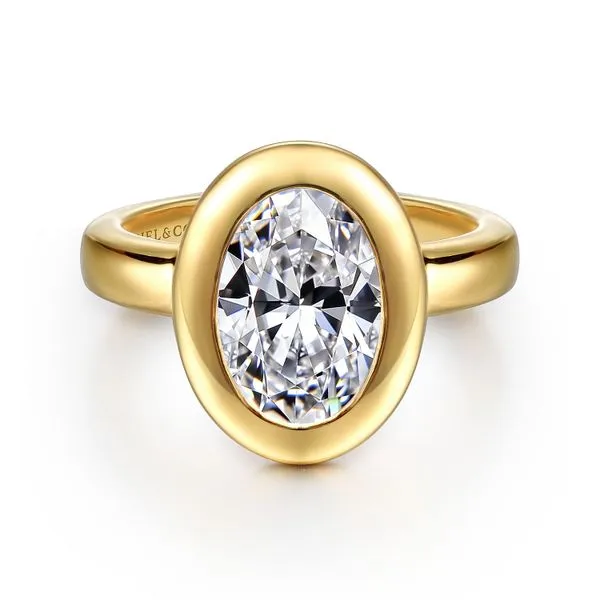 Gabriel Oval Bezel Solitaire Engagement Ring