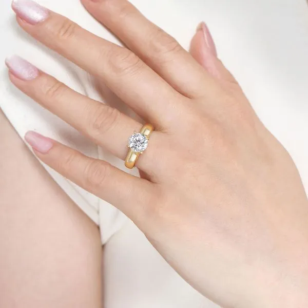 Gabriel round solitaire engagement ring