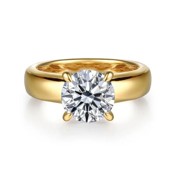 Gabriel round solitaire engagement ring