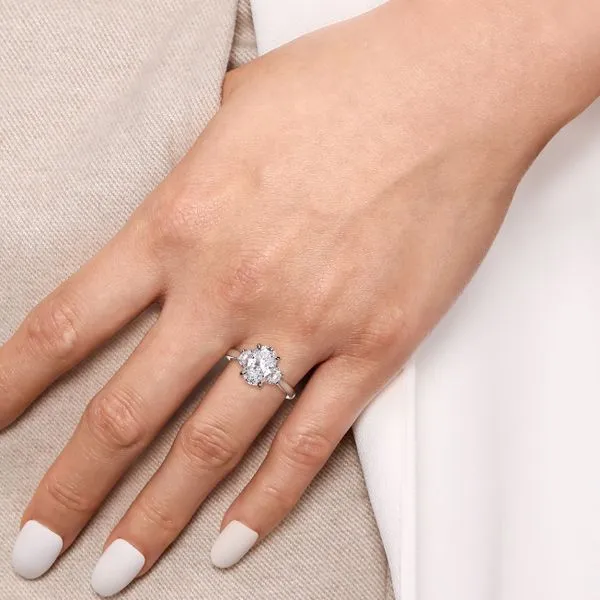 Gabriel Lotus 3 stone Engagement Ring