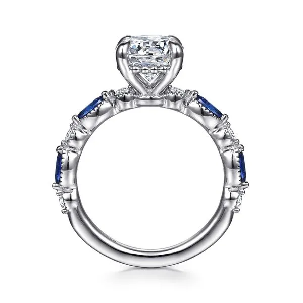 Gabriel Sapphire and diamond engagement ring