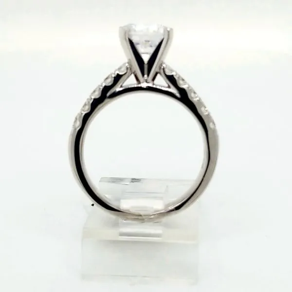 14kt WG Single Row Diamond Engagement ring