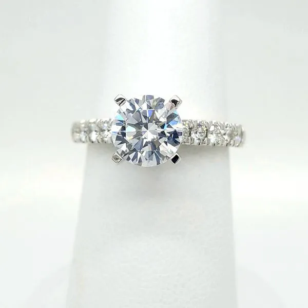 14kt WG Single Row Diamond Engagement ring