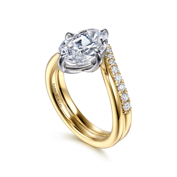 Chevron Oval Diamond Engagement Ring Image 2 Carroll's Jewelers Doylestown, PA
