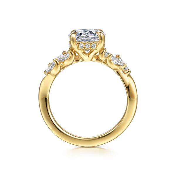 Gabriel Engagement Ring with side marquise Image 2 Carroll's Jewelers Doylestown, PA