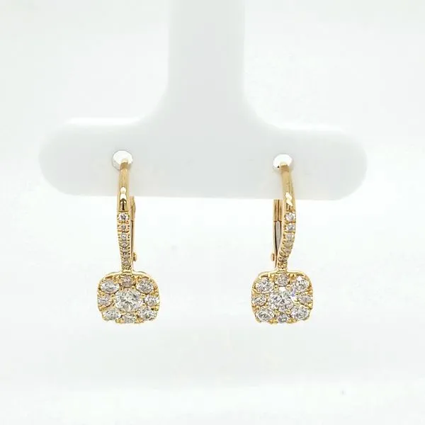 14kt YG .77ct tw Diamond Cluster drop earrings Carroll's Jewelers Doylestown, PA