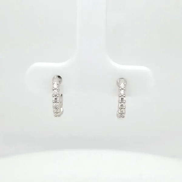 14kt WG Diamond Huggie Hoop Earrings Carroll's Jewelers Doylestown, PA