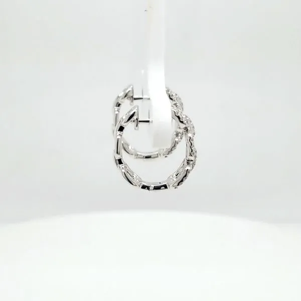 14kt WG Diamond Hoop Earrings Image 2 Carroll's Jewelers Doylestown, PA