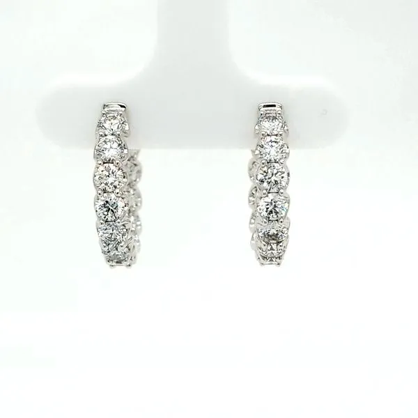 14kt WG 2.50ct TW Lab Grown Diamond Hoop earrings Carroll's Jewelers Doylestown, PA