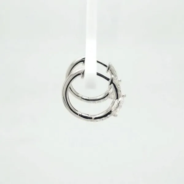 14kt WG .77ct TW lab grown diamond huggie hoop earrings