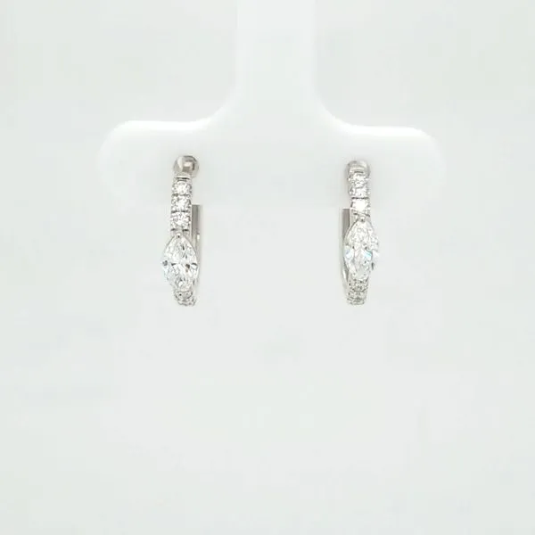 14kt WG .77ct TW lab grown diamond huggie hoop earrings