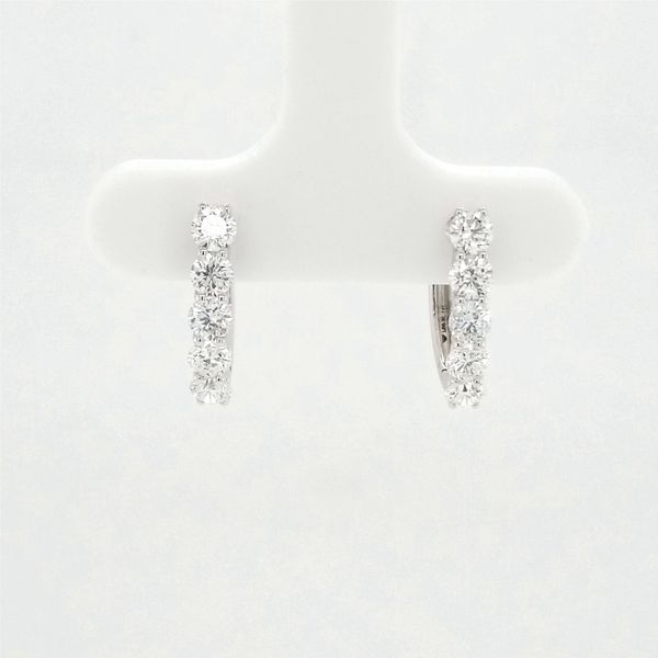 14kt WG 1.00ct Lab Grown Diamond Hoop Earrings Carroll's Jewelers Doylestown, PA