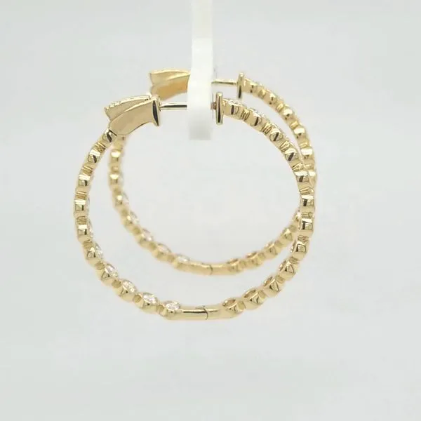 14kt YG 2.00ct TW Lab Grown Diamond Bezel Hoop Earrings