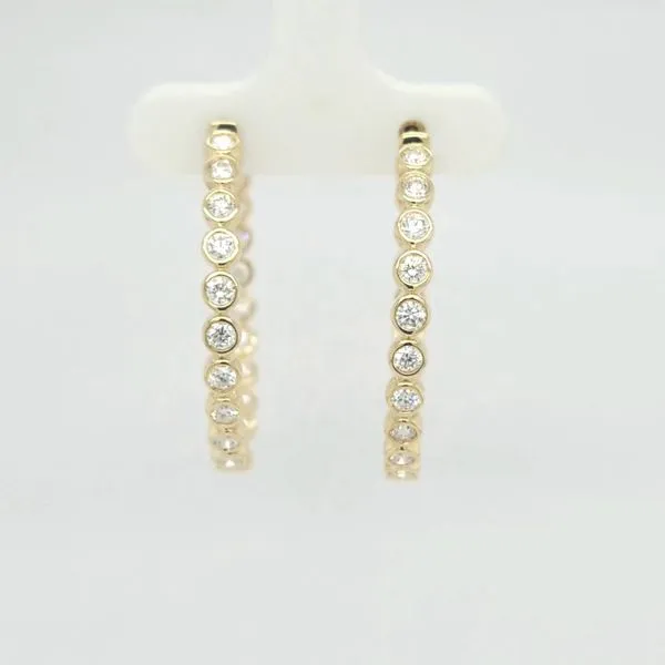 14kt YG 2.00ct TW Lab Grown Diamond Bezel Hoop Earrings