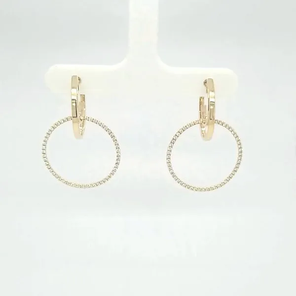 14kt YG Circle Dangle Diamond Earrings Carroll's Jewelers Doylestown, PA