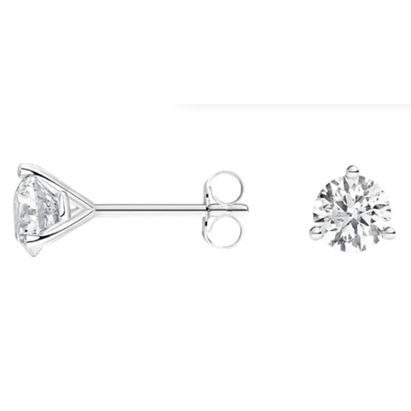 4kt white gold Lab Grown diamond stud earrings = 1.50ct. total weight Carroll's Jewelers Doylestown, PA