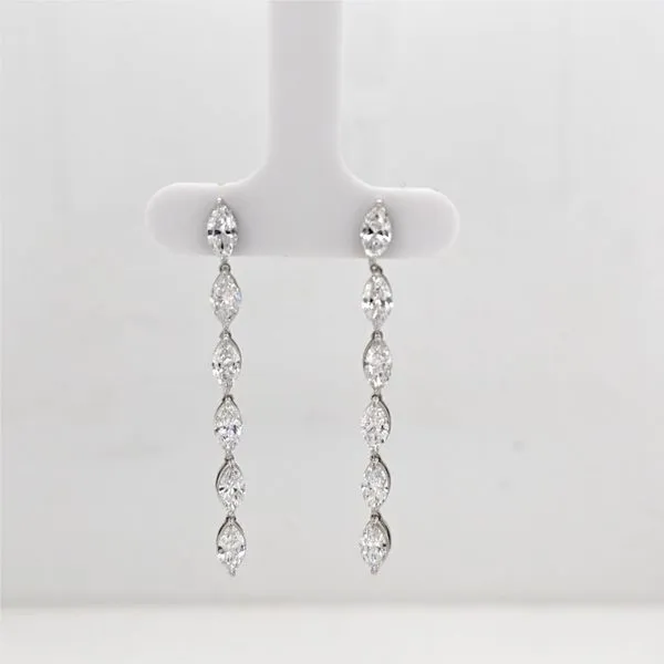 WG Dangle Marquise diamond earrings thumb image 2