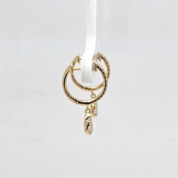 14kt YG Diamond Pave Drop Earrings