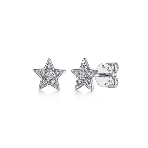 14kt WG Diamond Star Stud Earrings similar item image