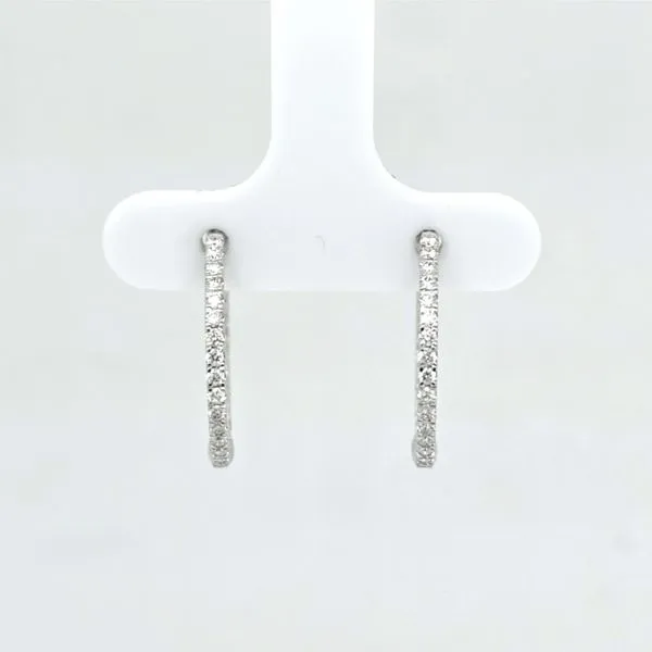 14kt WG Diamond Inside/Out Hoops Image 2 Carroll's Jewelers Doylestown, PA
