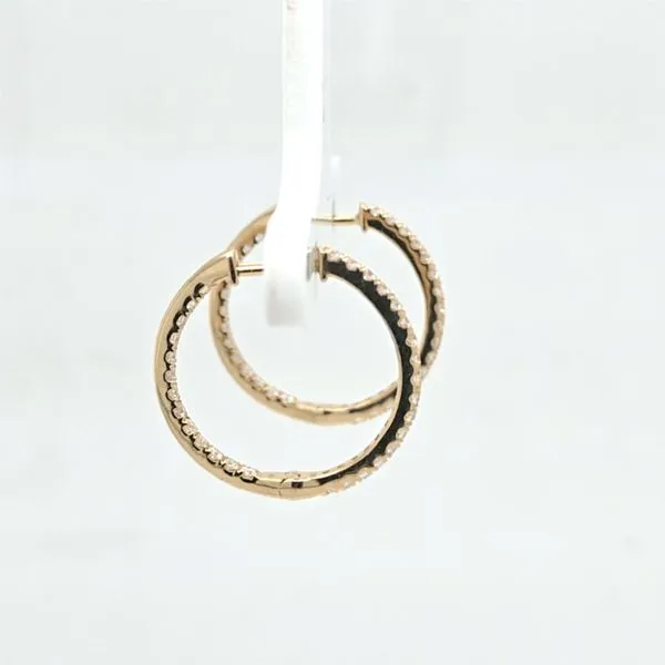 14kt YG Diamond Inside/Out Hoops Image 2 Carroll's Jewelers Doylestown, PA
