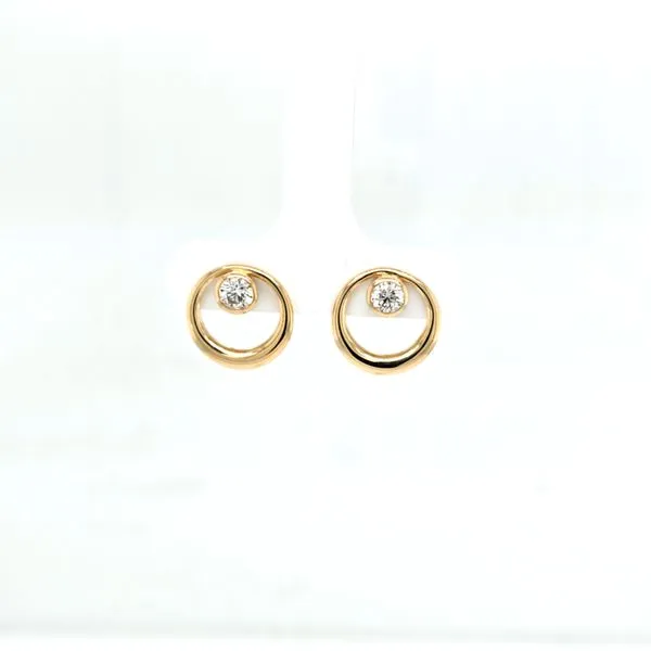 14kt YG Diamond Bezel Earrings