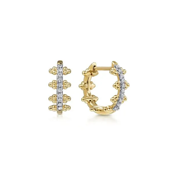 14kt YG Gabriel Bujukan Diamond Hoop Earrings Carroll's Jewelers Doylestown, PA