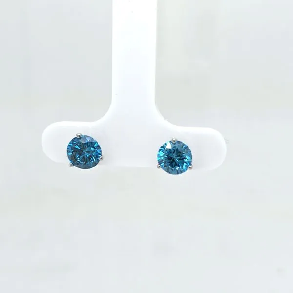 14kt WG 1.50ct TW Lab Grown Blue Diamond Studs