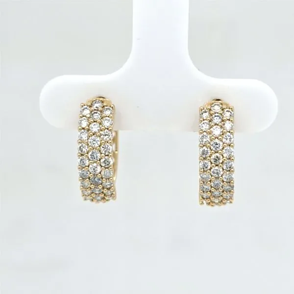 14kt YG LG Diamond Pave Hoop Earrings Carroll's Jewelers Doylestown, PA