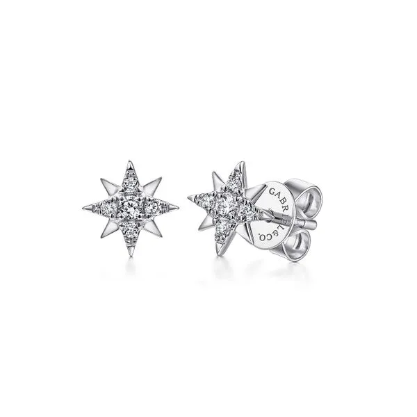 14kt WG Diamond Star Stud Earrings Carroll's Jewelers Doylestown, PA