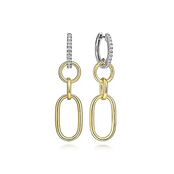 14kt Two Tone diamond drop earrings Carroll's Jewelers Doylestown, PA