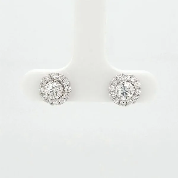 14kt WG Lab Grown 1.00ct TW Diamond cluster earrings