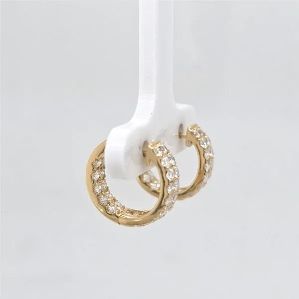 14kt YG Diamond Inside/Out Hoop Earrings thumb image 2