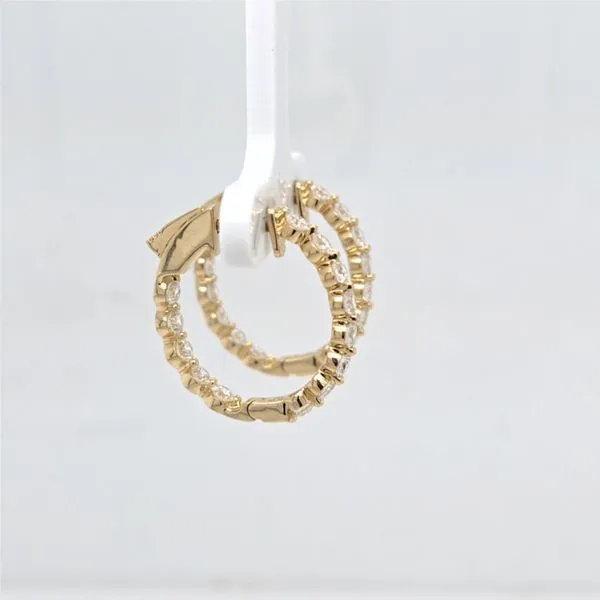 14kt YG Diamond Inside/Out Hoop Earrings thumb image 2