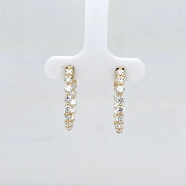 14kt YG Diamond Inside/Out Hoop Earrings thumb image 1