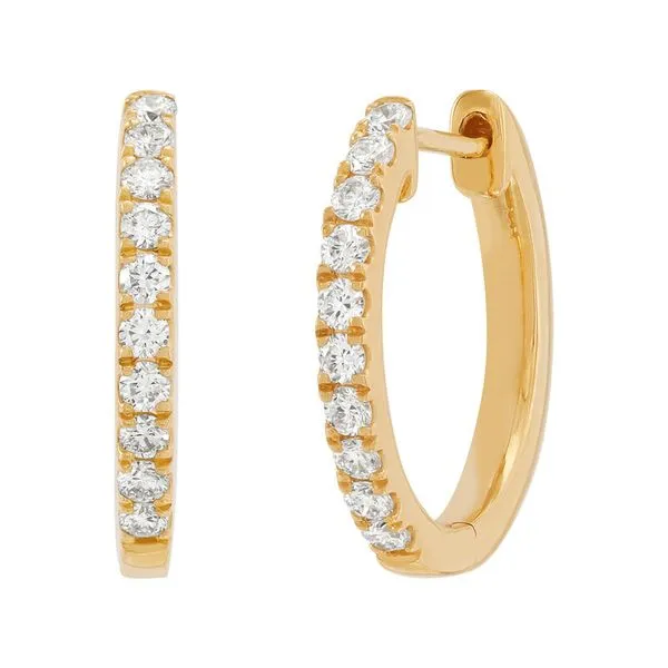 14kt YG LG Diamond Huggies
