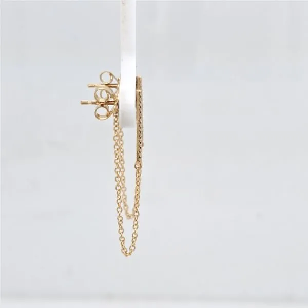 14kt YG Dangle Chain Earrings with Diamonds thumb image 2