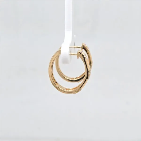 14kt YG Diamond Hoop Earrings Image 2 Carroll's Jewelers Doylestown, PA