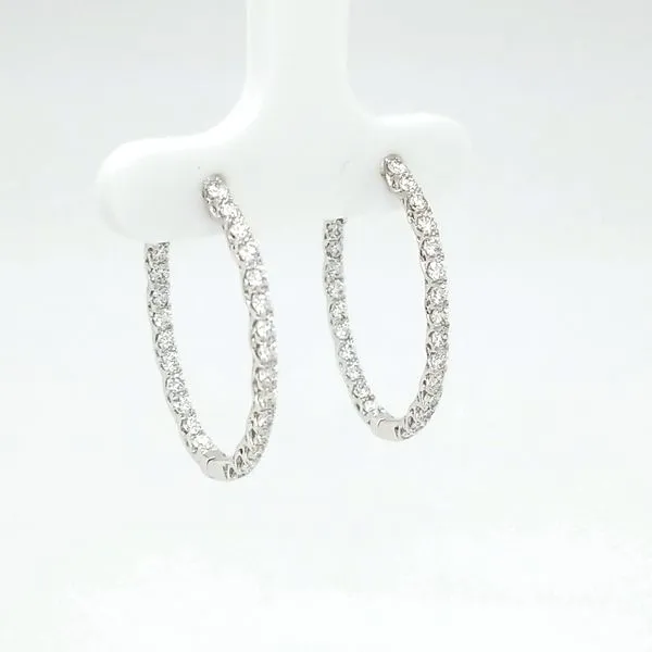 14kt WG Diamond Inside/Out Hoops