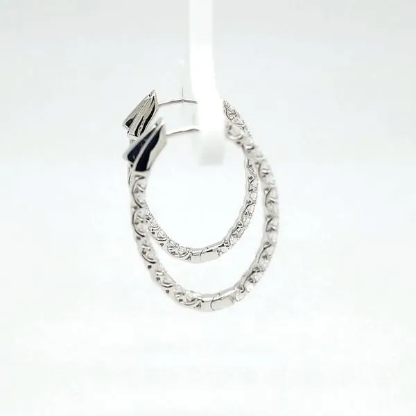 14kt WG Diamond Inside/Out Hoops