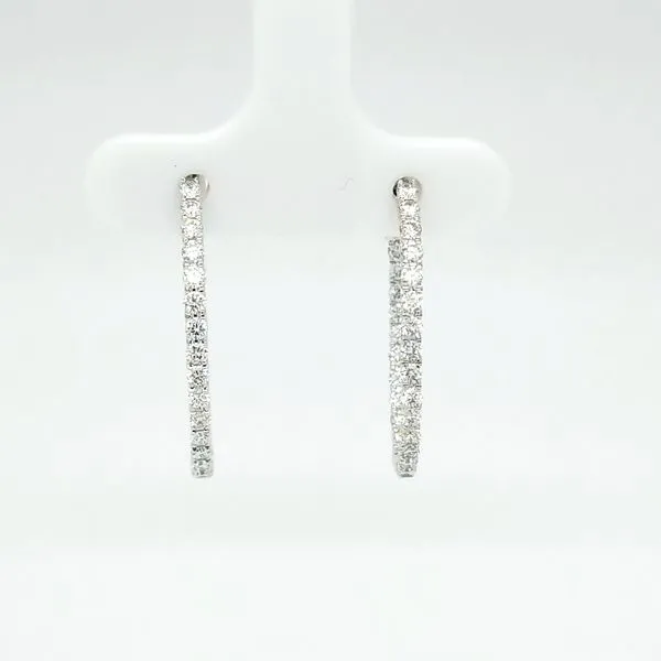 14kt WG Diamond Inside/Out Hoops