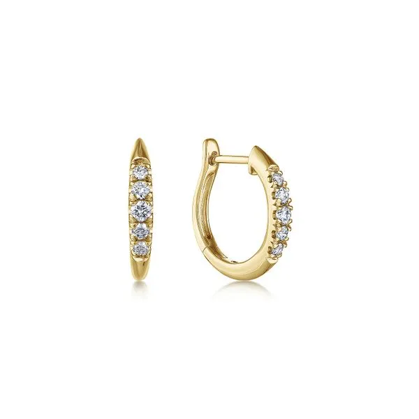 GAbriel 14kt YG Diamond Huggie Hoop Earrings