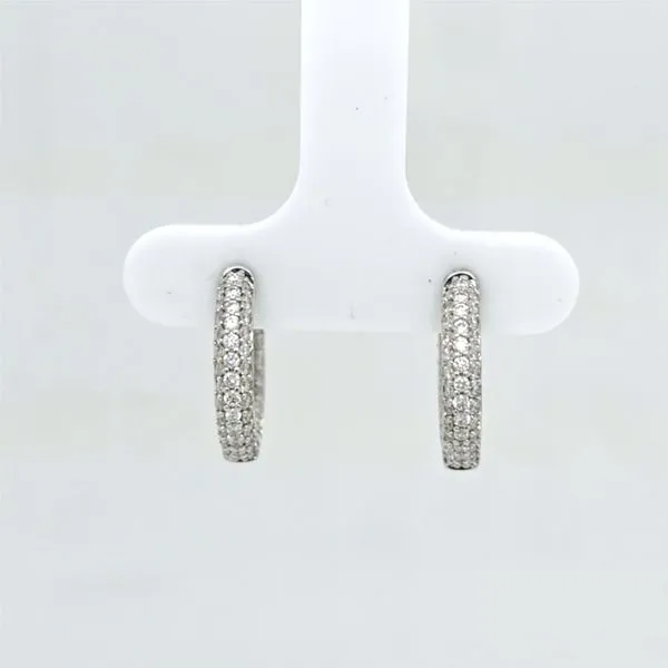 14kt WG LG Pave Diamond Hoops Carroll's Jewelers Doylestown, PA