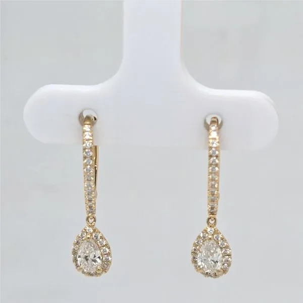 14kt YG LG Diamond Dangle Earrings Image 2 Carroll's Jewelers Doylestown, PA