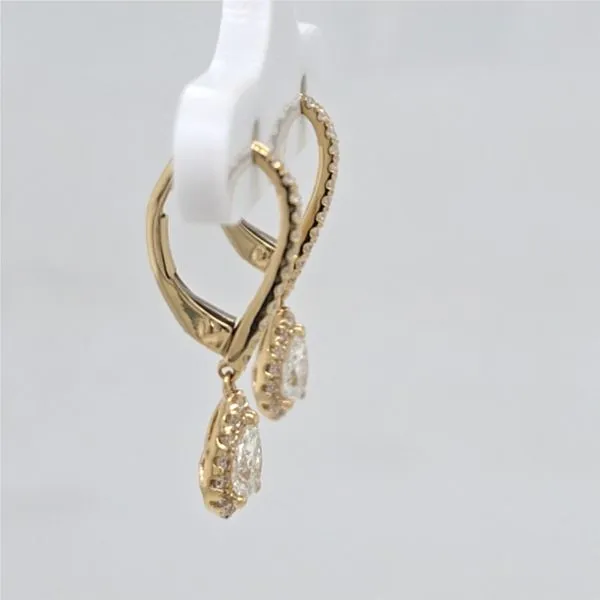 14kt YG LG Diamond Dangle Earrings Image 3 Carroll's Jewelers Doylestown, PA