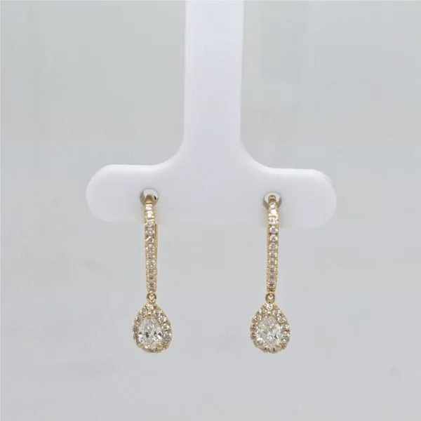 14kt YG LG Diamond Dangle Earrings Carroll's Jewelers Doylestown, PA