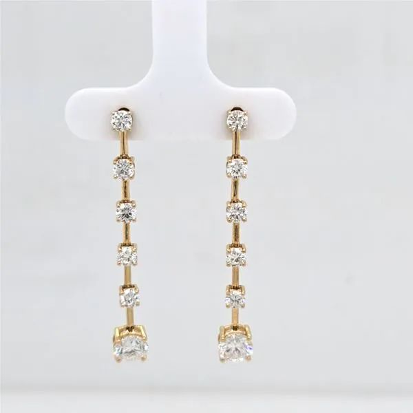 14kt YG LG Diamond Dangle Earrings Image 2 Carroll's Jewelers Doylestown, PA