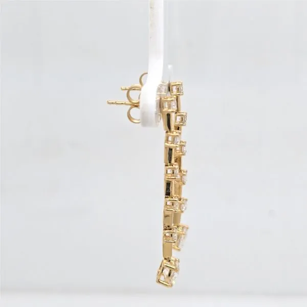 14kt YG LG Diamond Dangle Earrings Image 3 Carroll's Jewelers Doylestown, PA