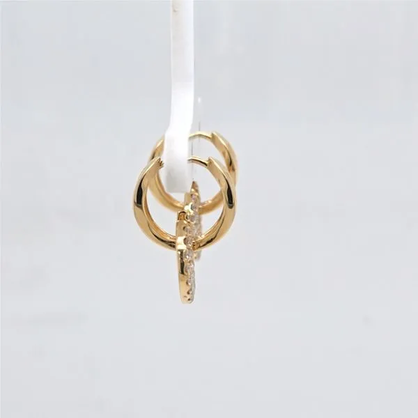 14kt YG Diamond Pave Drop Earrings Image 2 Carroll's Jewelers Doylestown, PA