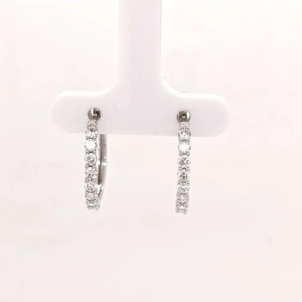 14kt WG LG 1ct Diamond Hoops Carroll's Jewelers Doylestown, PA